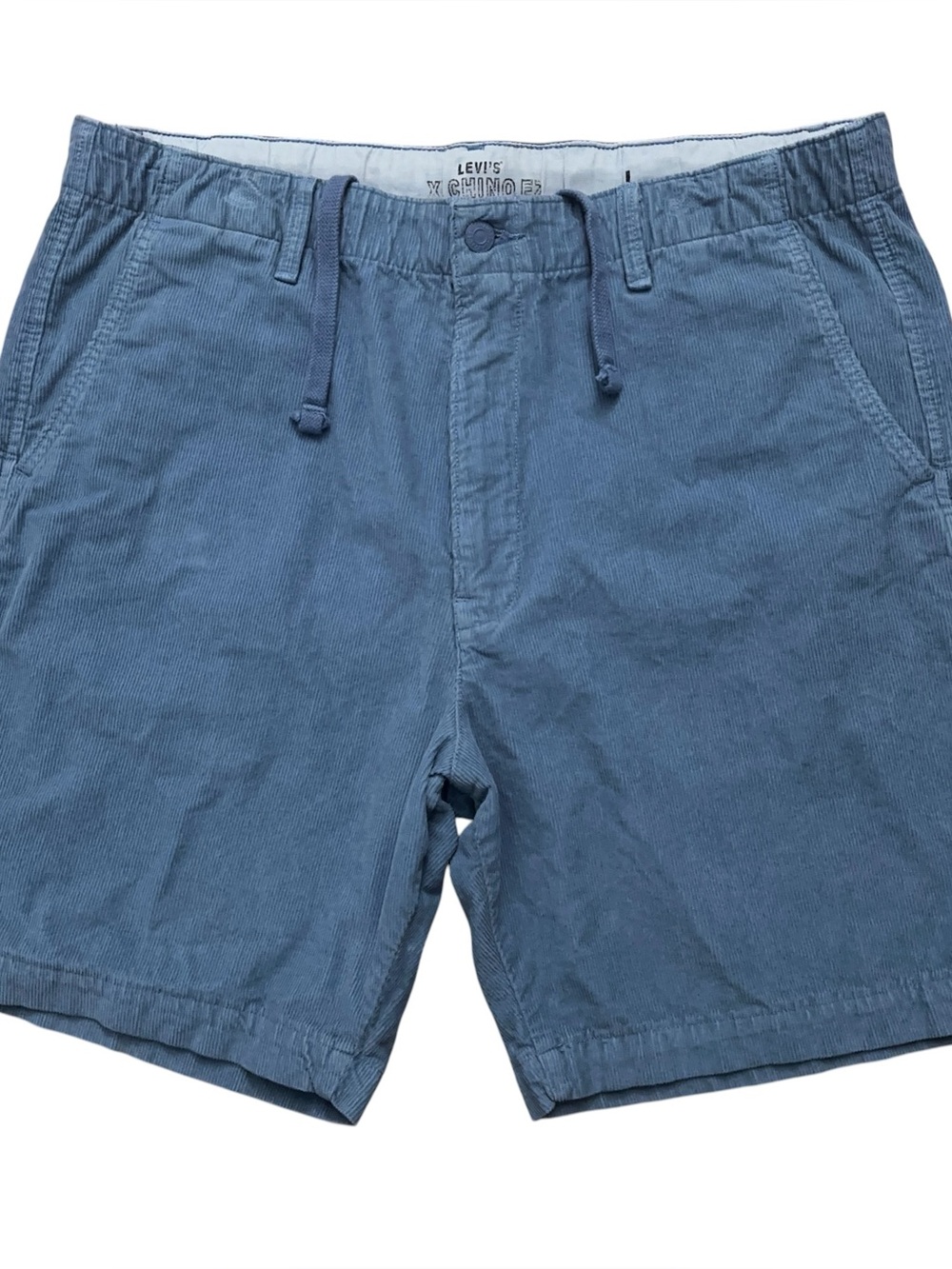 Levi's XX Chino EZ Corduroy Shorts Mens Size L Drawstring 8" Inseam Blue